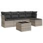 Preview: 6-tlg. Garten-Sofagarnitur mit Kissen Hellgrau Poly Rattan