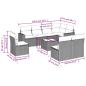 Preview: 9-tlg. Garten-Sofagarnitur mit Kissen Hellgrau Poly Rattan