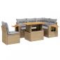 Preview: 6-tlg. Garten-Sofagarnitur mit Kissen Beige Poly Rattan