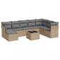 Preview: 9-tlg. Garten-Sofagarnitur mit Kissen Beige Poly Rattan