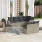 Preview: ARDEBO.de - 8-tlg. Garten-Sofagarnitur mit Kissen Hellgrau Poly Rattan