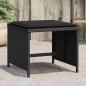 Preview: ARDEBO.de - Gartenhocker mit Kissen 4 Stk. Schwarz 41x41x36 cm Poly Rattan