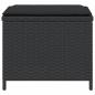 Preview: Gartenhocker mit Kissen 4 Stk. Schwarz 41x41x36 cm Poly Rattan