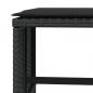 Preview: Gartenhocker mit Kissen 4 Stk. Schwarz 41x41x36 cm Poly Rattan