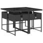 Preview: 5-tlg. Garten-Essgruppe mit Kissen Schwarz Poly Rattan