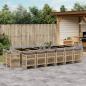 Preview: ARDEBO.de - 17-tlg. Garten-Essgruppe mit Kissen Beigemischung Poly Rattan