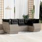 Preview: ARDEBO.de - 6-tlg. Garten-Sofagarnitur mit Kissen Hellgrau Poly Rattan