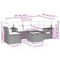 Preview: 6-tlg. Garten-Sofagarnitur mit Kissen Hellgrau Poly Rattan