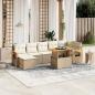 Preview: ARDEBO.de - 8-tlg. Garten-Sofagarnitur mit Kissen Beige Poly Rattan