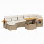 Preview: 8-tlg. Garten-Sofagarnitur mit Kissen Beige Poly Rattan