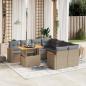 Preview: ARDEBO.de - 9-tlg. Garten-Sofagarnitur mit Kissen Beige Poly Rattan