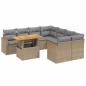 Preview: 9-tlg. Garten-Sofagarnitur mit Kissen Beige Poly Rattan