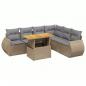 Preview: 7-tlg. Garten-Sofagarnitur mit Kissen Beige Poly Rattan