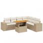 Preview: 7-tlg. Garten-Sofagarnitur mit Kissen Beige Poly Rattan