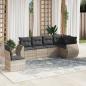 Preview: ARDEBO.de - 6-tlg. Garten-Sofagarnitur mit Kissen Hellgrau Poly Rattan