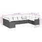 Preview: 10-tlg. Garten-Sofagarnitur mit Kissen Hellgrau Poly Rattan