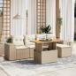 Preview: ARDEBO.de - 6-tlg. Garten-Sofagarnitur mit Kissen Beige Poly Rattan