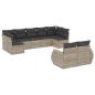 Preview: 9-tlg. Garten-Sofagarnitur mit Kissen Hellgrau Poly Rattan
