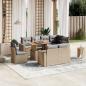 Preview: ARDEBO.de - 9-tlg. Garten-Sofagarnitur mit Kissen Beige Poly Rattan