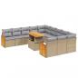 Preview: 11-tlg. Garten-Sofagarnitur mit Kissen Beige Poly Rattan