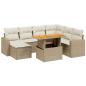 Preview: 8-tlg. Garten-Sofagarnitur mit Kissen Beige Poly Rattan