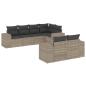 Preview: 7-tlg. Garten-Sofagarnitur mit Kissen Hellgrau Poly Rattan