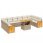 Preview: 11-tlg. Garten-Sofagarnitur mit Kissen Beige Poly Rattan