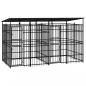 Preview: ARDEBO.de - Outdoor-Hundezwinger mit Dach Stahl 7,37 m²