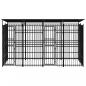 Preview: Outdoor-Hundezwinger mit Dach Stahl 7,37 m²