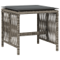 Preview: 15-tlg. Garten-Essgruppe mit Kissen Grau Poly Rattan
