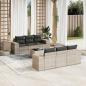 Preview: ARDEBO.de - 7-tlg. Garten-Sofagarnitur mit Kissen Hellgrau Poly Rattan
