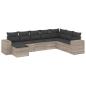 Preview: 8-tlg. Garten-Sofagarnitur mit Kissen Hellgrau Poly Rattan