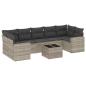Preview: 8-tlg. Garten-Sofagarnitur mit Kissen Hellgrau Poly Rattan