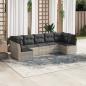 Preview: ARDEBO.de - 7-tlg. Garten-Sofagarnitur mit Kissen Hellgrau Poly Rattan