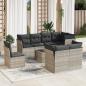 Preview: ARDEBO.de - 9-tlg. Garten-Sofagarnitur mit Kissen Hellgrau Poly Rattan