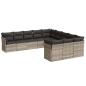 Preview: 11-tlg. Garten-Sofagarnitur mit Kissen Hellgrau Poly Rattan