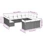 Preview: 13-tlg. Garten-Sofagarnitur mit Kissen Hellgrau Poly Rattan