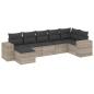 Preview: 7-tlg. Garten-Sofagarnitur mit Kissen Hellgrau Poly Rattan