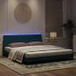 Preview: Bettgestell mit LED-Leuchten Blau 180x200 cm Samt