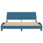 Preview: Bettgestell mit LED-Leuchten Blau 180x200 cm Samt