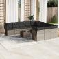 Preview: ARDEBO.de - 12-tlg. Garten-Sofagarnitur mit Kissen Hellgrau Poly Rattan