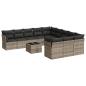 Preview: 12-tlg. Garten-Sofagarnitur mit Kissen Hellgrau Poly Rattan
