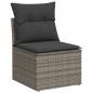 Preview: 7-tlg. Garten-Sofagarnitur mit Kissen Hellgrau Poly Rattan