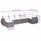 Preview: 7-tlg. Garten-Sofagarnitur mit Kissen Hellgrau Poly Rattan