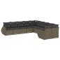 Preview: 10-tlg. Garten-Sofagarnitur mit Kissen Hellgrau Poly Rattan