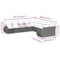 Preview: 10-tlg. Garten-Sofagarnitur mit Kissen Hellgrau Poly Rattan