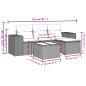 Preview: ARDEBO.de - 5-tlg. Garten-Sofagarnitur mit Kissen Hellgrau Poly Rattan