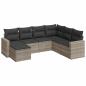 Preview: 7-tlg. Garten-Sofagarnitur mit Kissen Hellgrau Poly Rattan