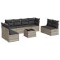 Preview: 9-tlg. Garten-Sofagarnitur mit Kissen Hellgrau Poly Rattan