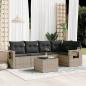 Preview: ARDEBO.de - 6-tlg. Garten-Sofagarnitur mit Kissen Hellgrau Poly Rattan